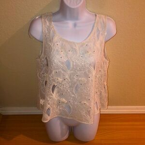 Vintage white semi sheer blouse